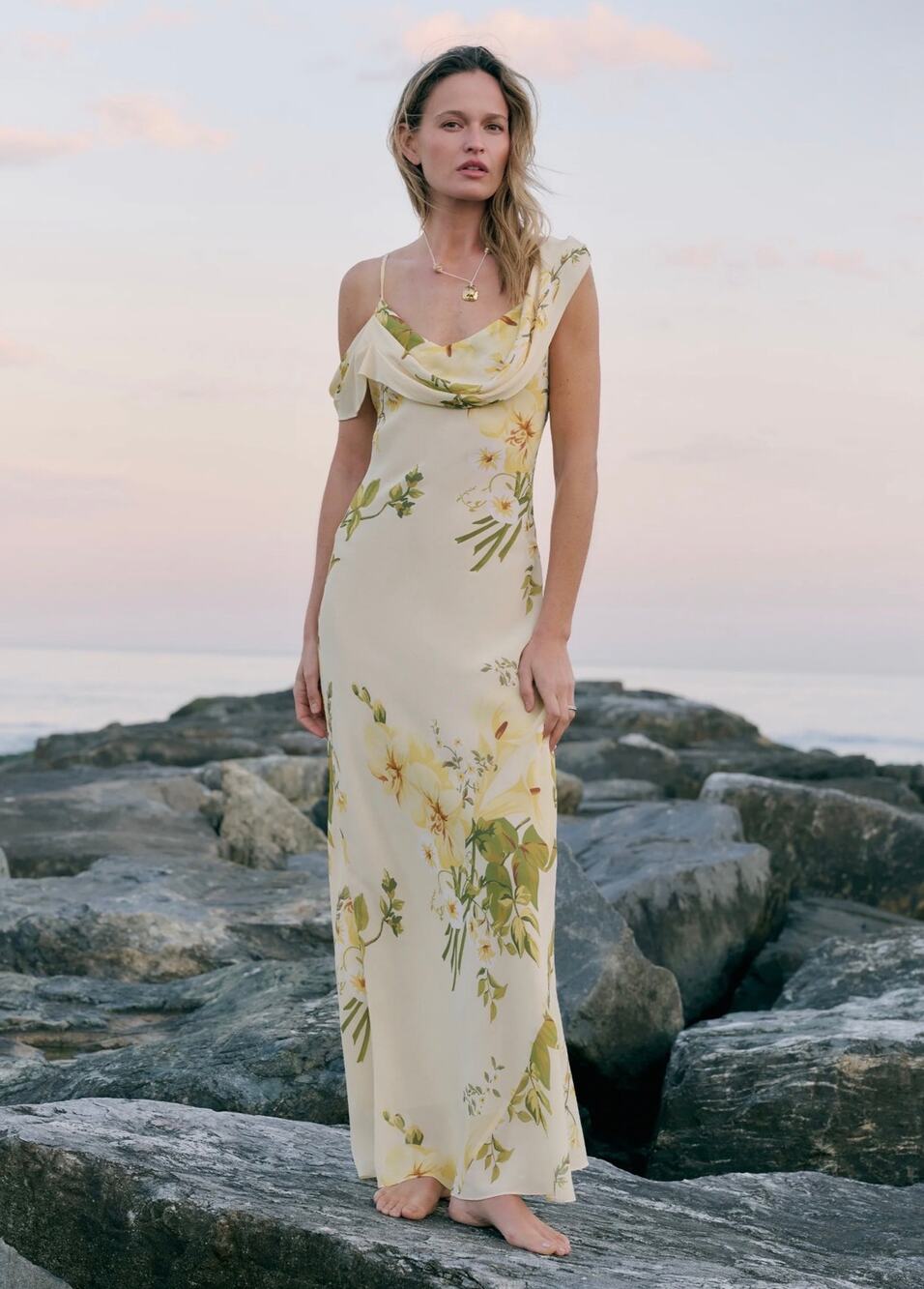 New Kourt sable floral yellow dress size 4 $245